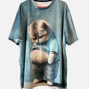 Chubby Cat 3XL Men's Graphic Design T-shirt Crew Neck Multicolor